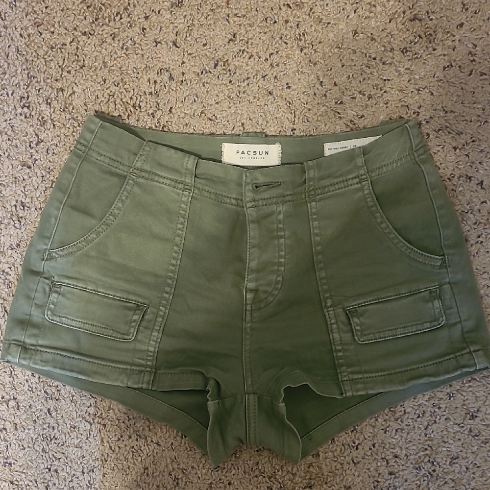 PacSun Green Cargo Shorts Utility Style